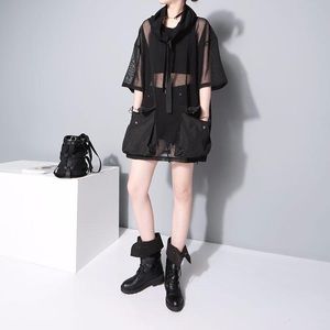 Marigold Shadows - Mesh Pullover / Mini Dress